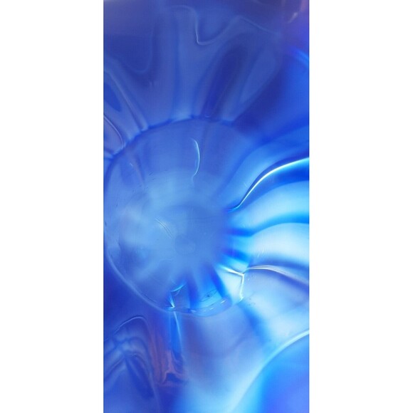 Cased Glass Blown Vase by Cavalier, Blue & White - Picture 9 of 10